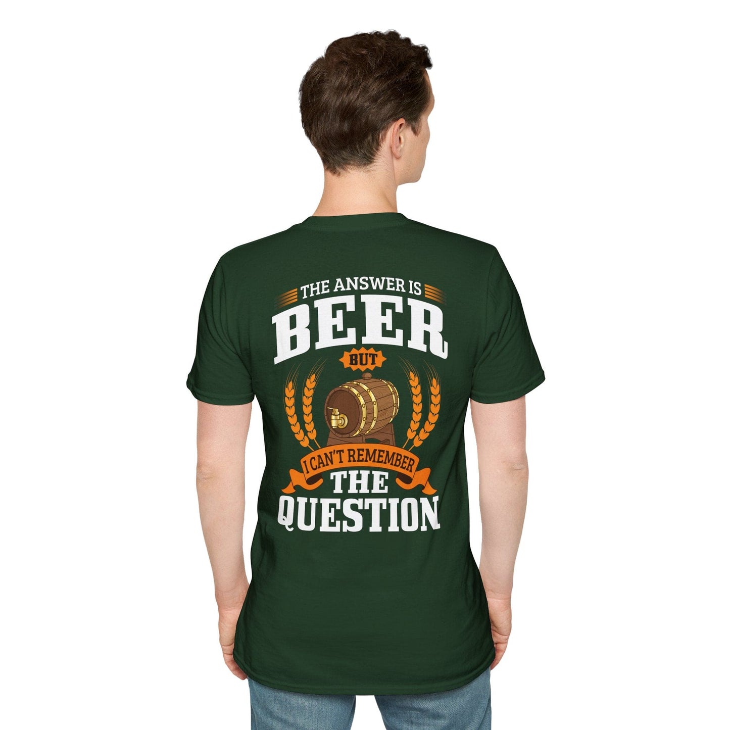 T-Shirt „Die Antwort ist Bier“
