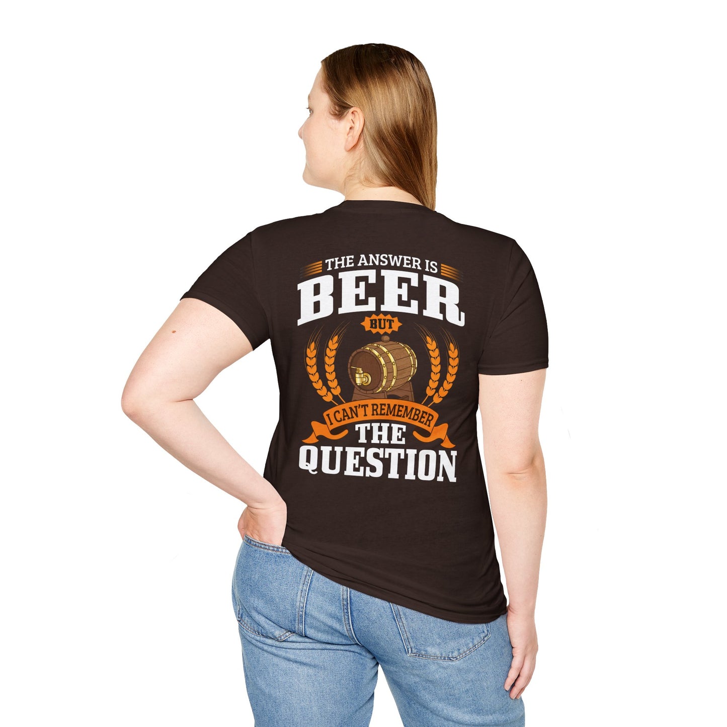 T-Shirt „Die Antwort ist Bier“
