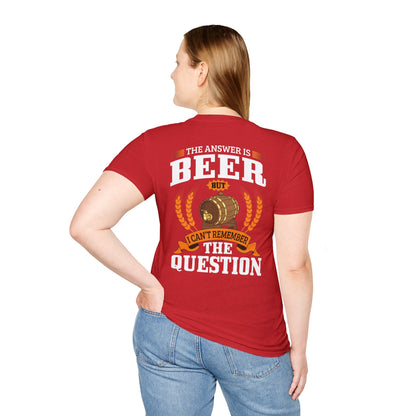 T-Shirt „Die Antwort ist Bier“