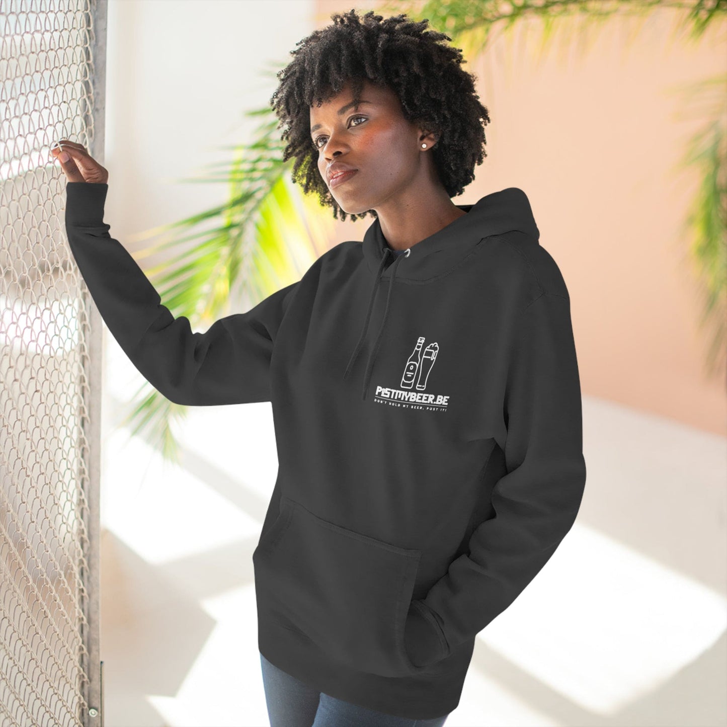 Unisex Premium Pullover Hoodie-Ich frage mich, ob Bier auch über mich aussieht