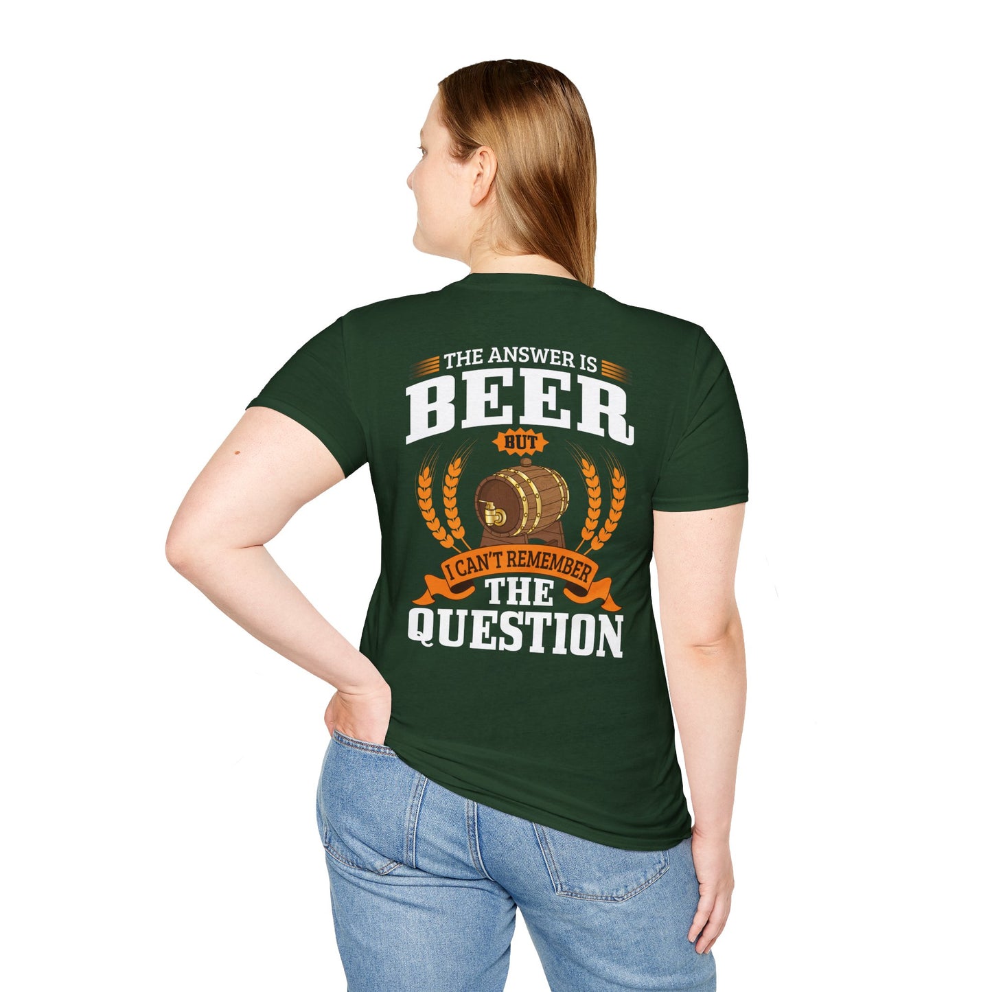 T-Shirt „Die Antwort ist Bier“