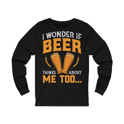 Does Beer think about me too-Langarm-T-Shirt