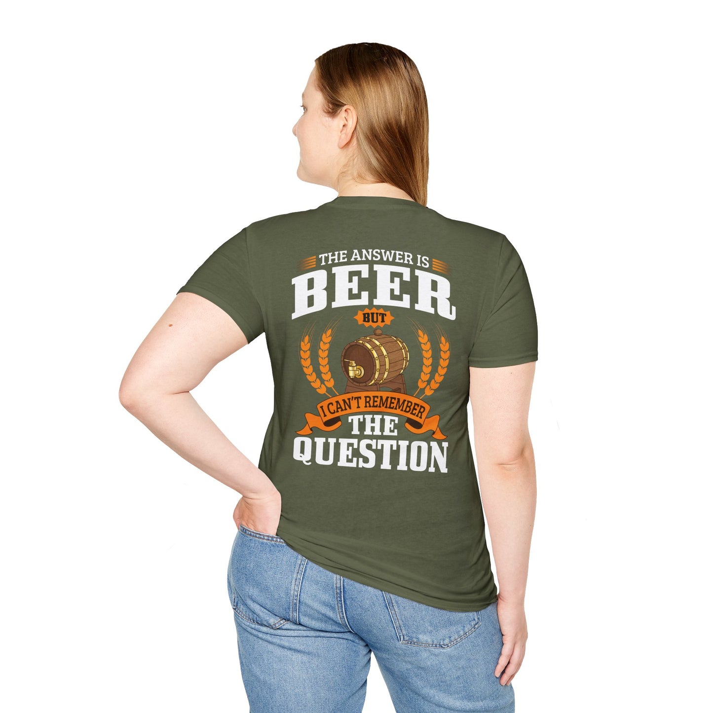 T-Shirt „Die Antwort ist Bier“